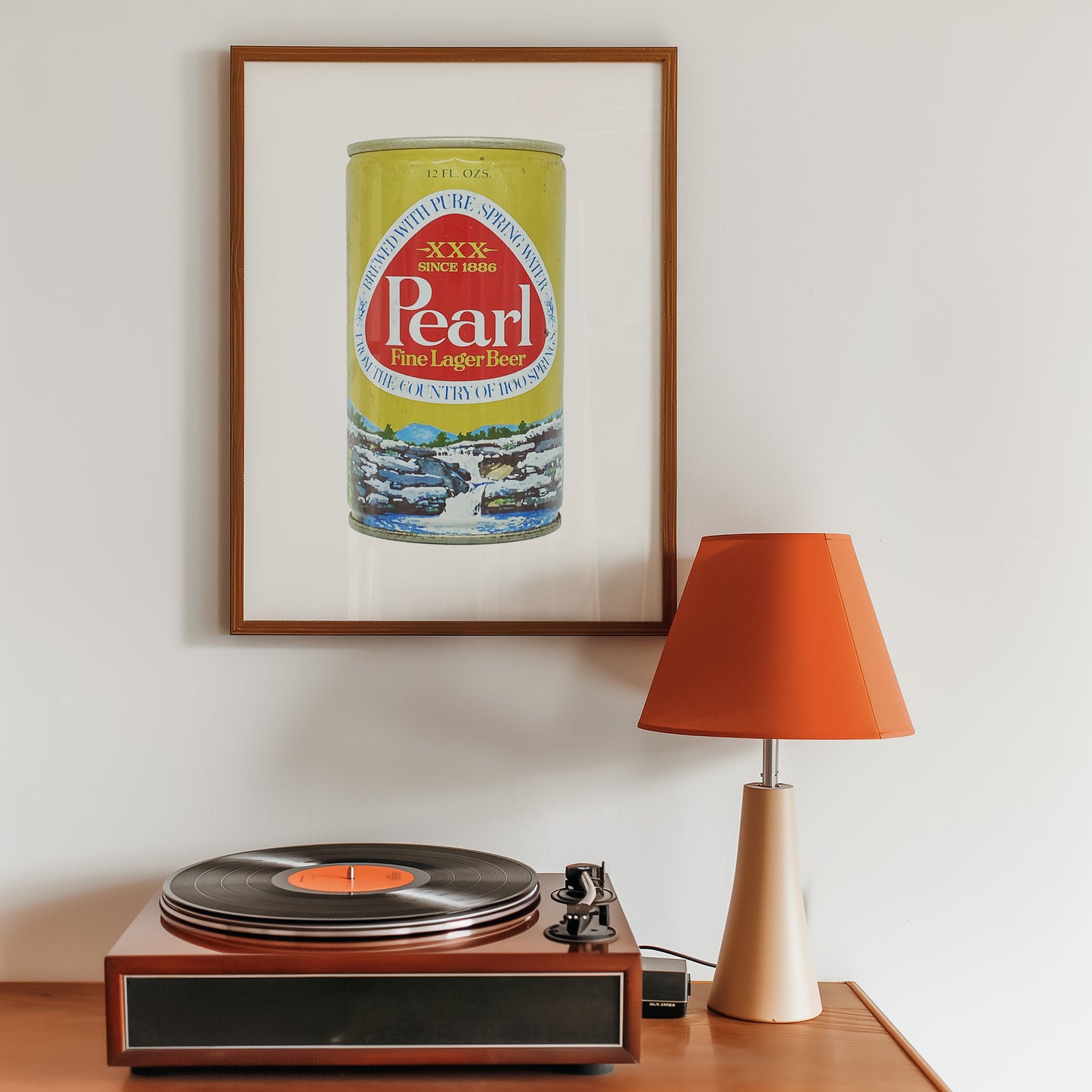 Pearl Beer Can Gold Art Print