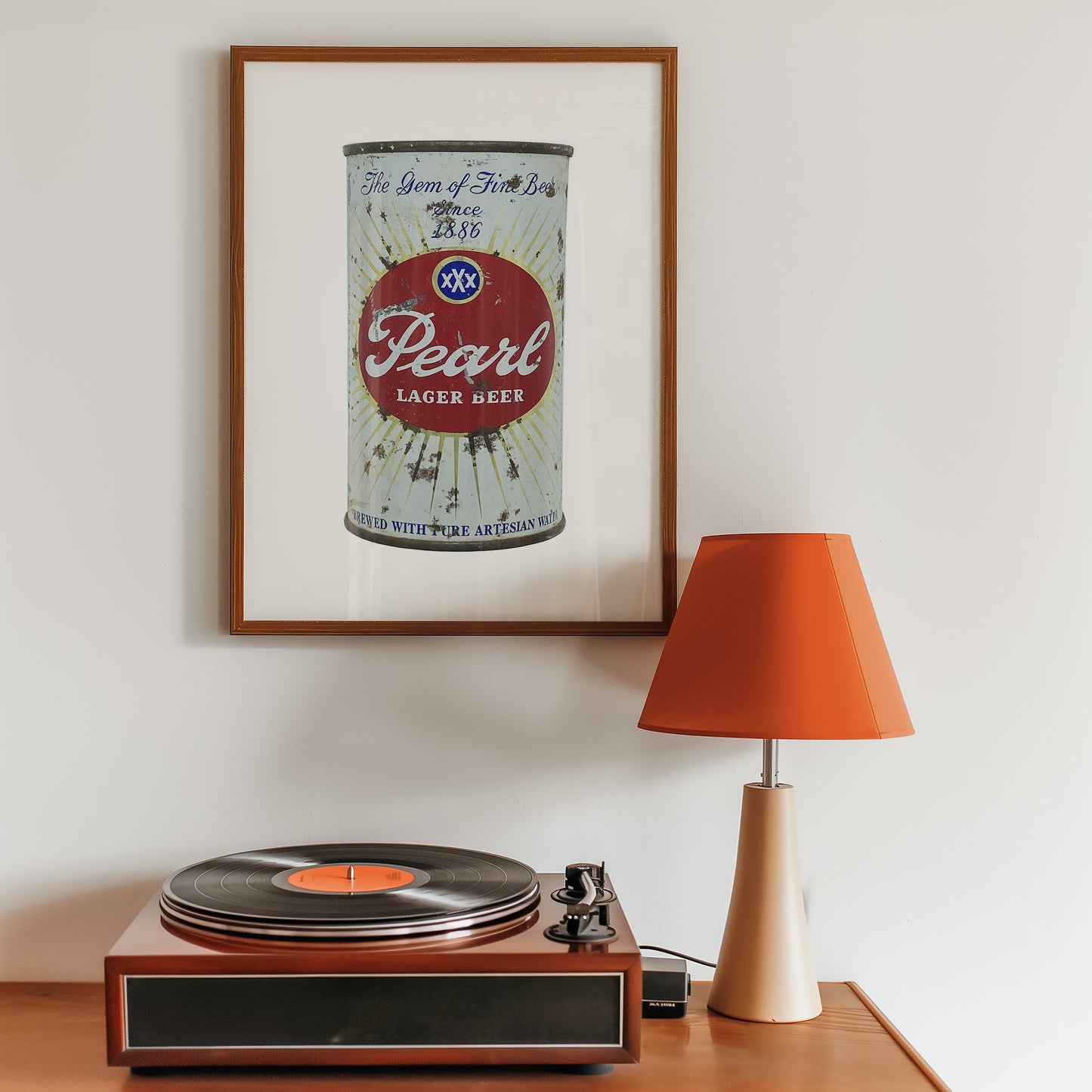 Pearl Beer Can Starburst Art Print