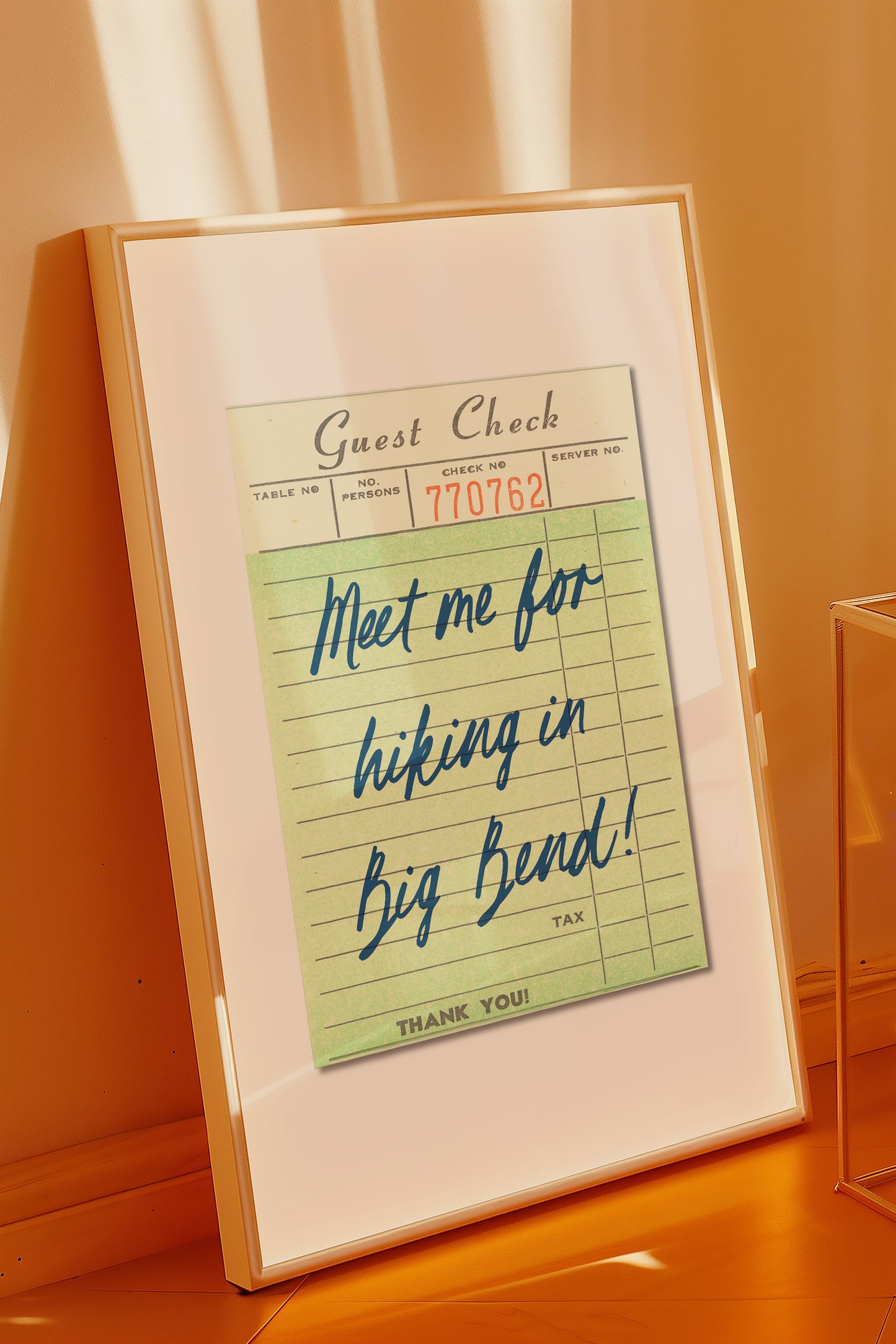 Meet Me For Hiking In Big Bend Guest Check Art Print