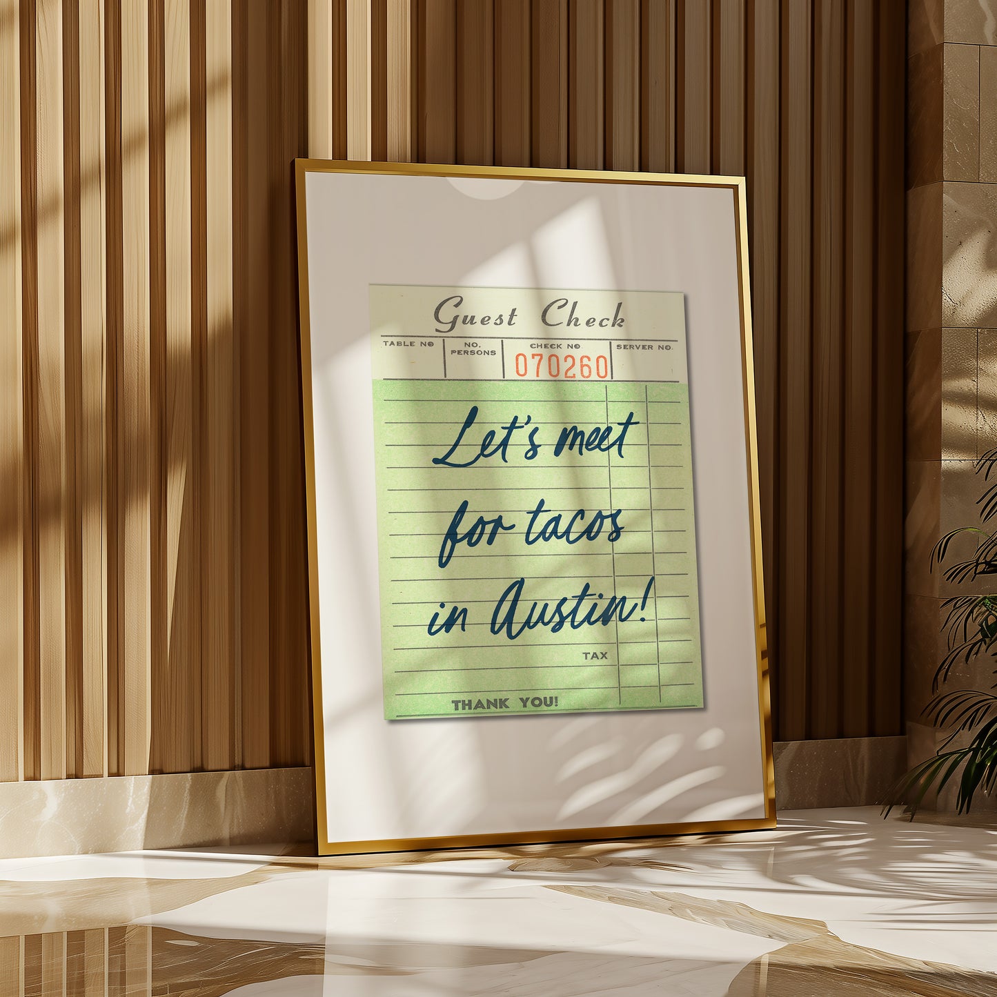Let's Meet For Tacos In Austin Guest Check Art Print