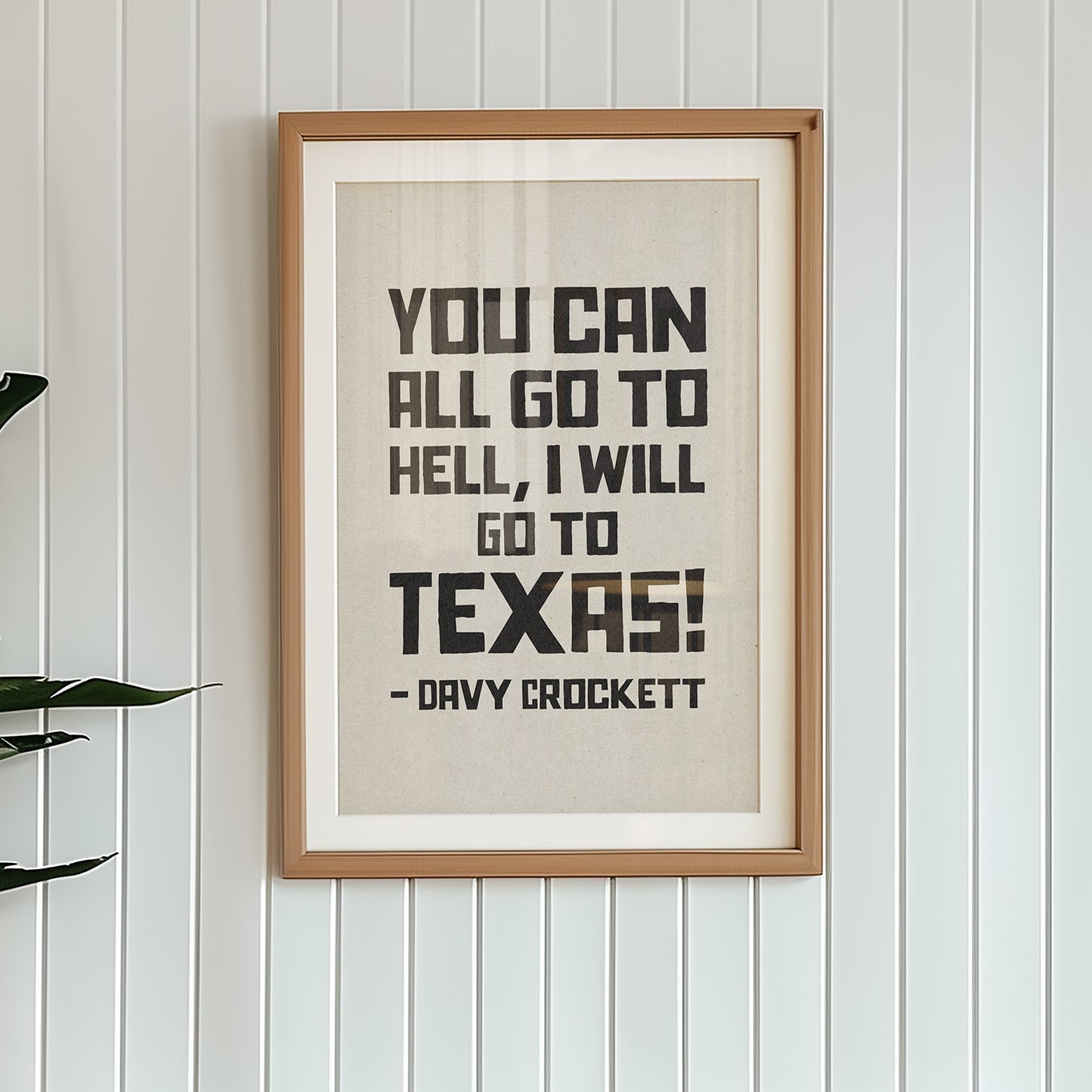 Going To Texas - Davy Crockett Quote White Art Print