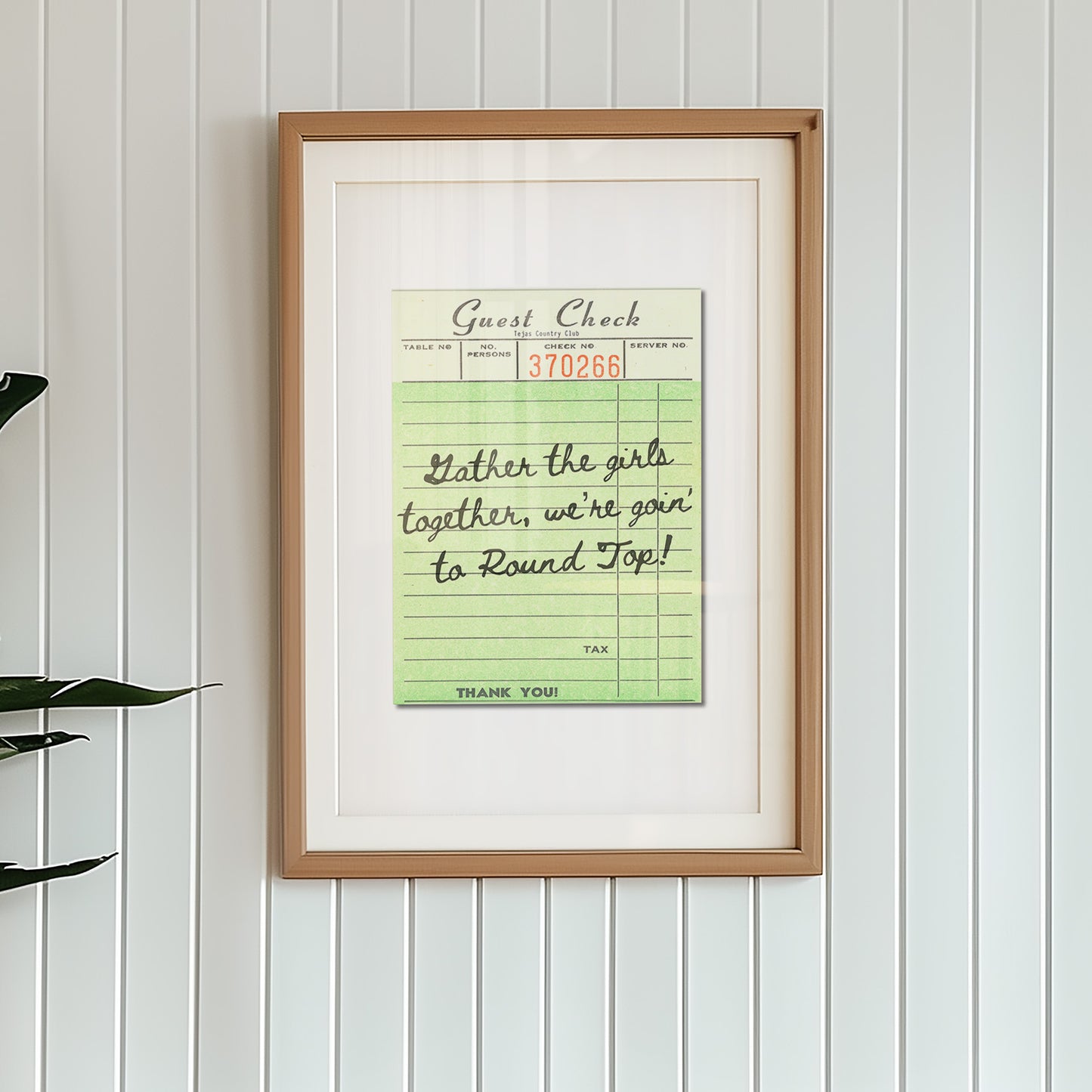 Girls Goin' To Round Top Guest Check Art Print