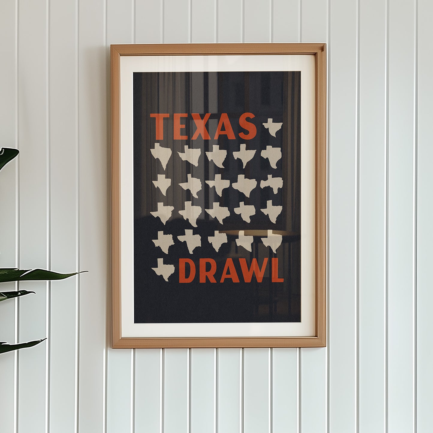 Texas Drawl - Collection of Student Drawn Texas Silhouettes Art Print (Navy)