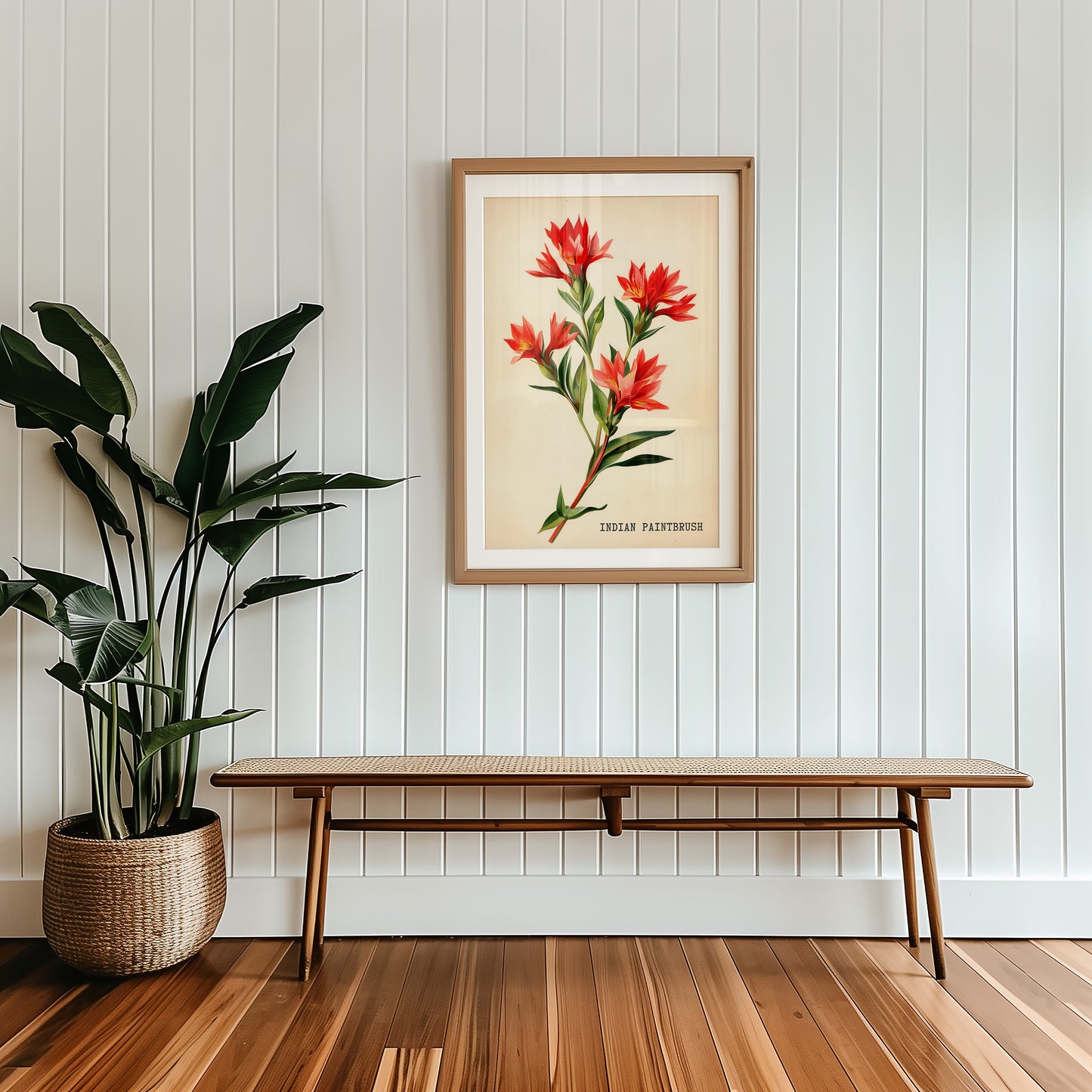 Indian Paintbrush Texas Wildflower French Market Seed Packet Art Print