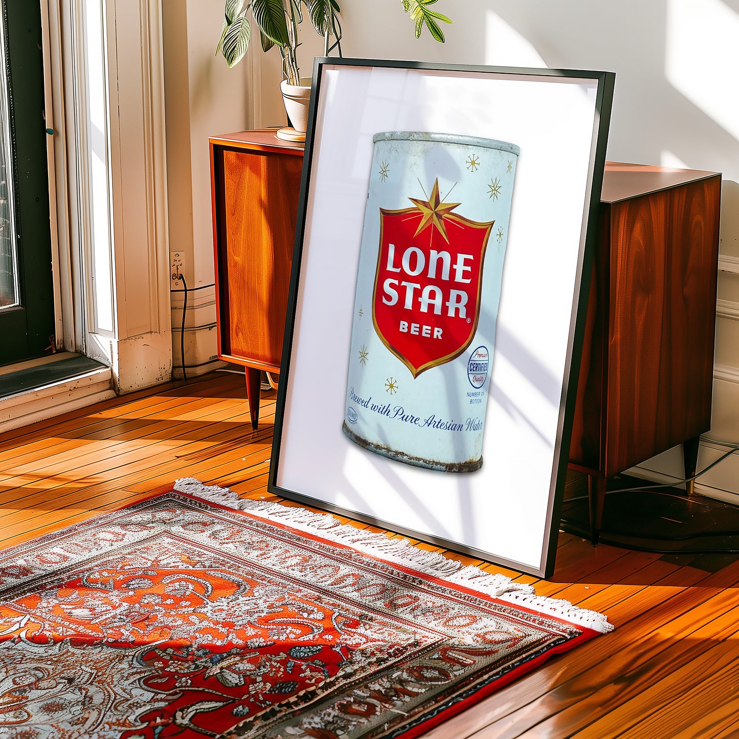 Lone Star Beer Shield Can Art Print