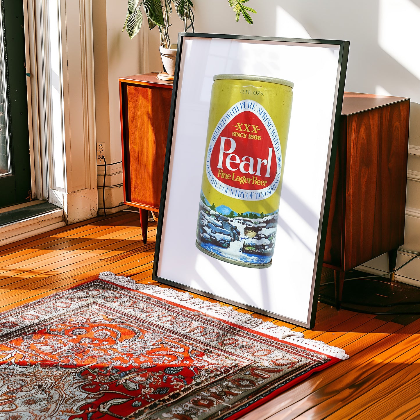 Pearl Beer Can Gold Art Print
