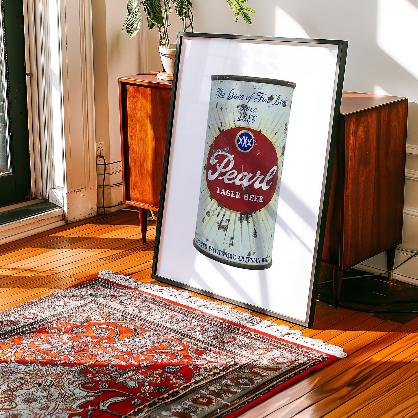 Pearl Beer Can Starburst Art Print