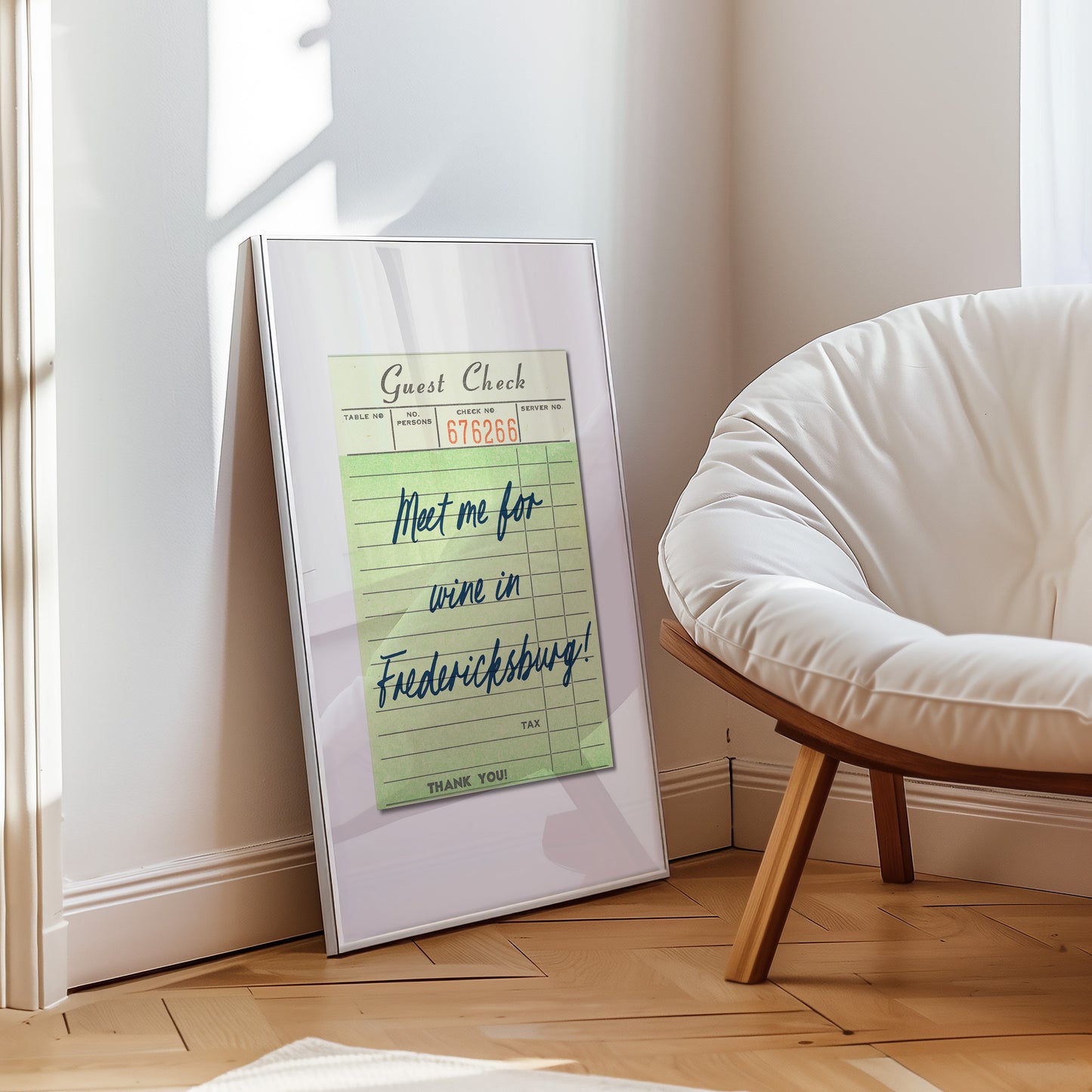 Meet Me For Wine In Fredericksburg Guest Check Art Print