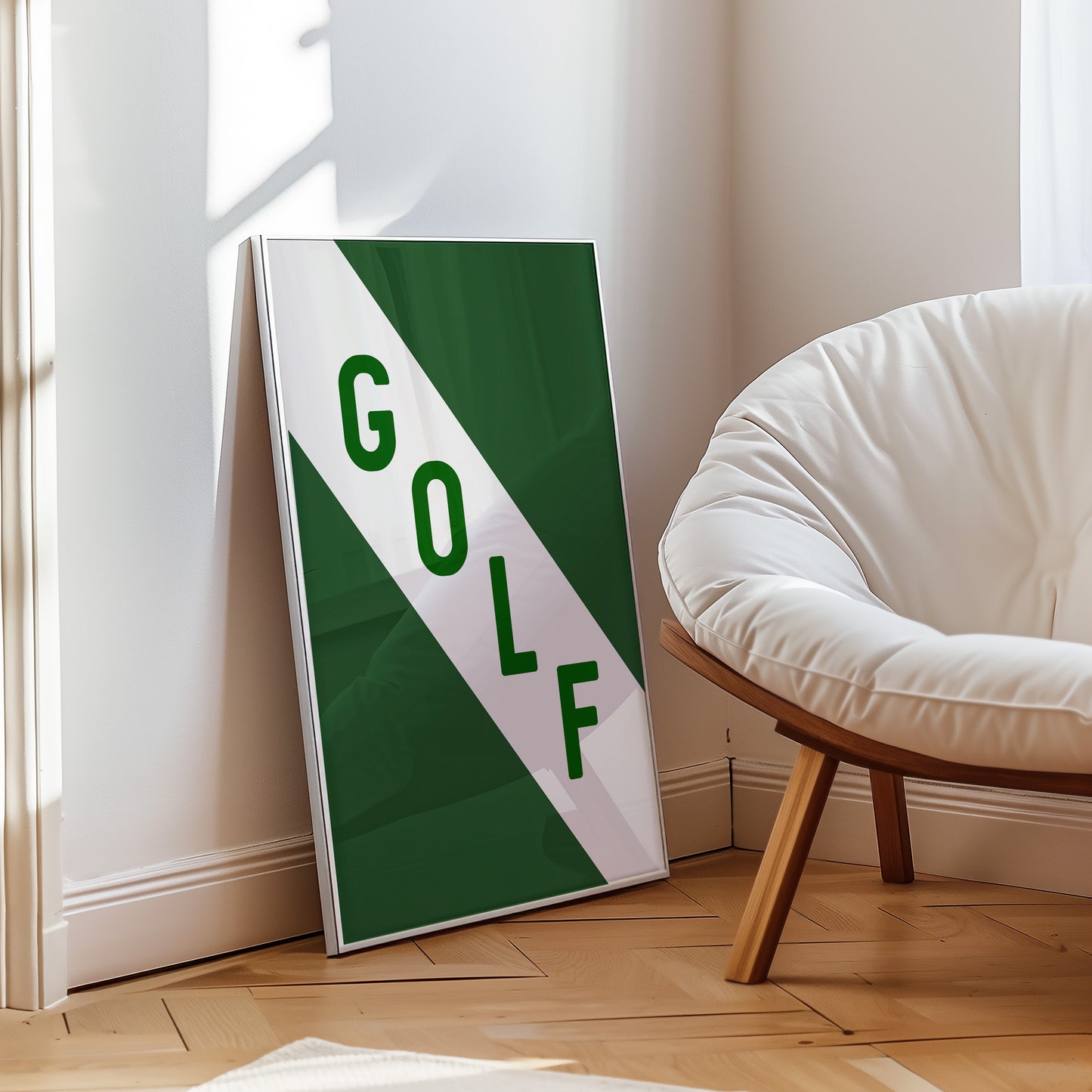 Golf Diagonal Banner Typography Art Print