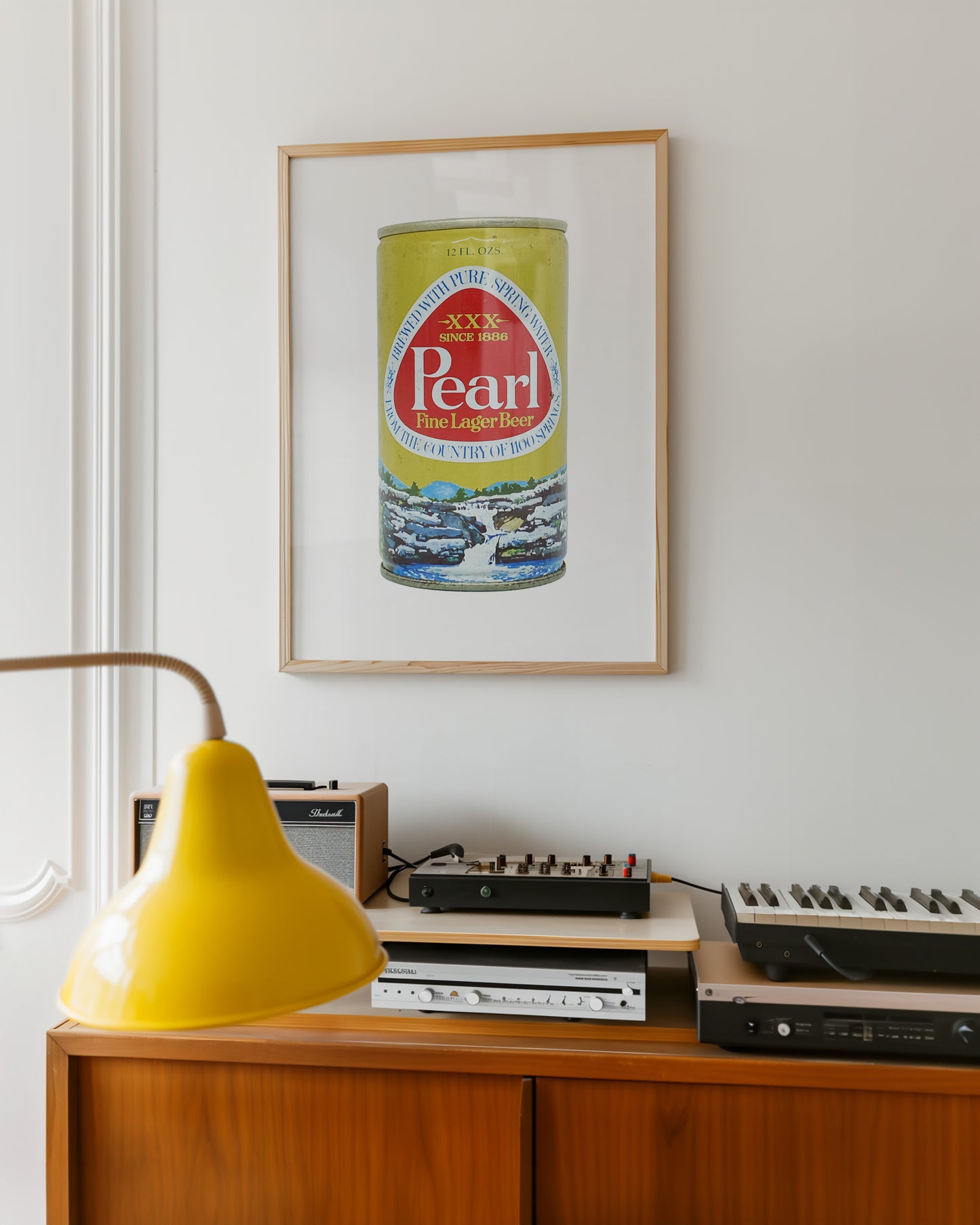 Pearl Beer Can Gold Art Print