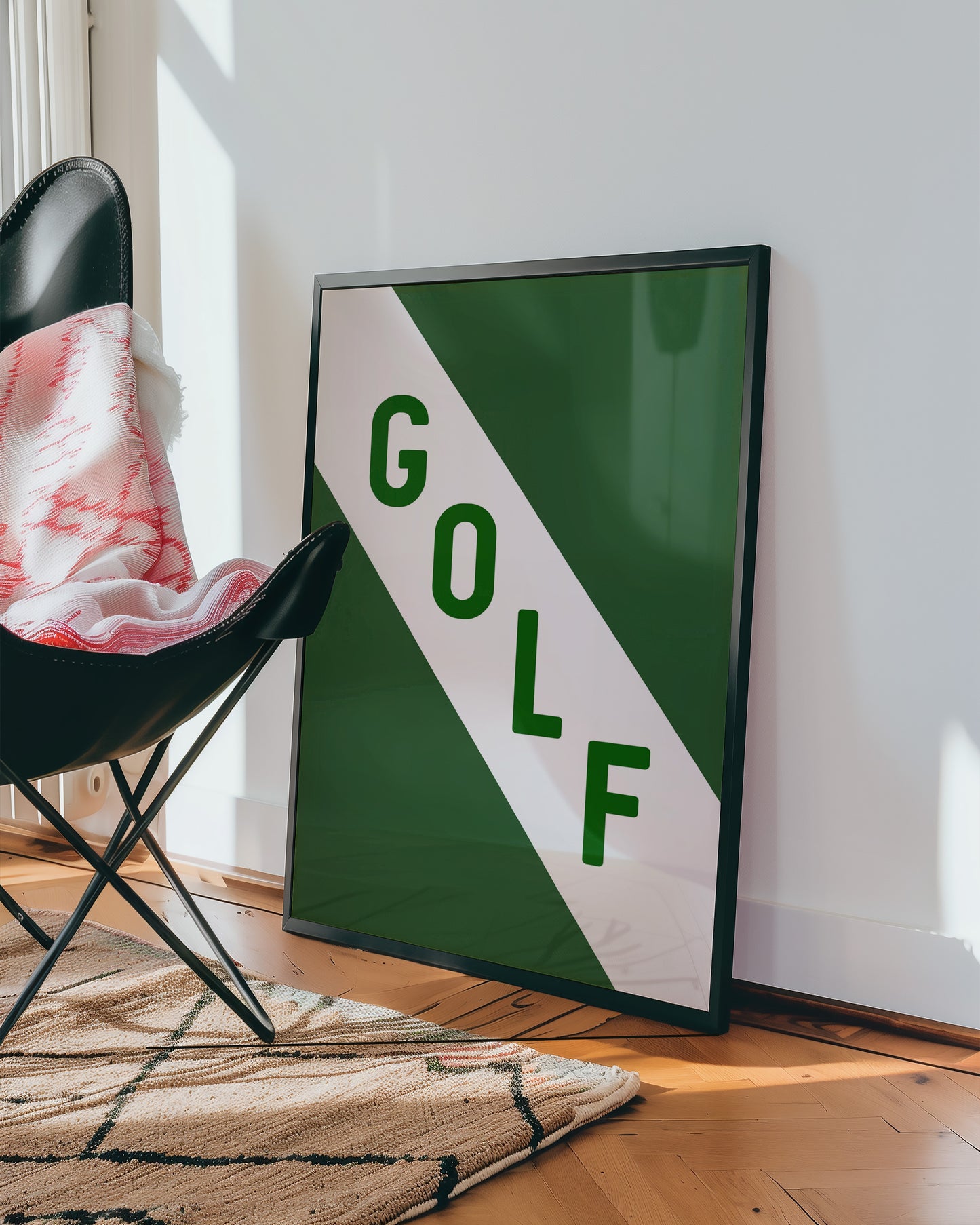 Golf Diagonal Banner Typography Art Print
