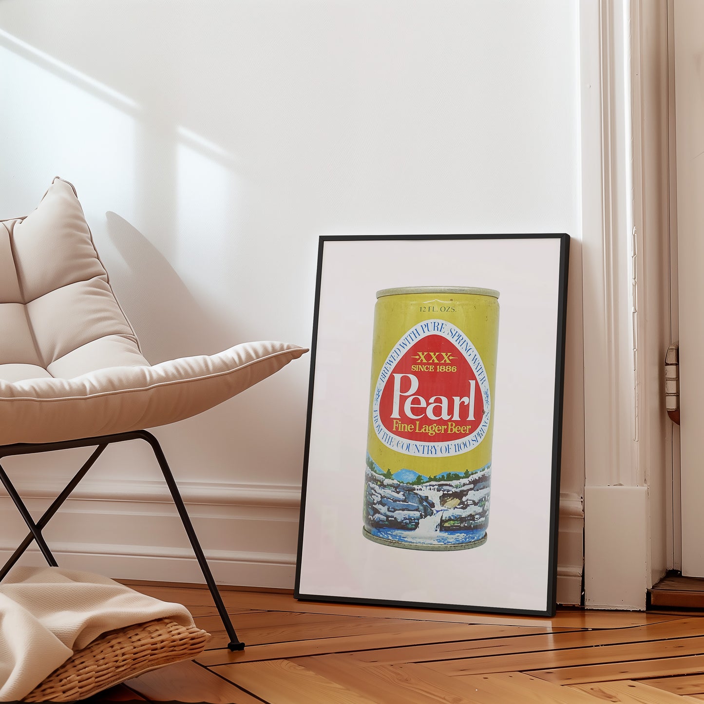 Pearl Beer Can Gold Art Print