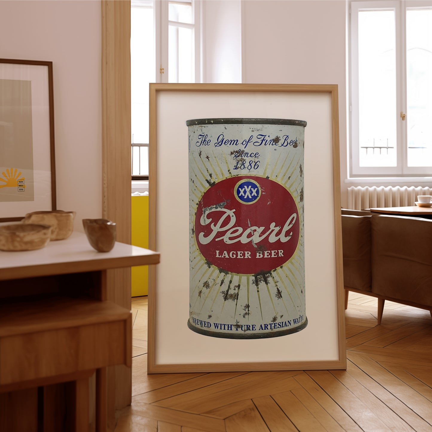 Pearl Beer Can Starburst Art Print