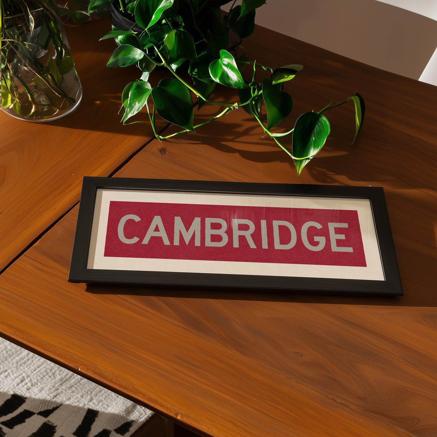 Framed Cambridge Crimson and Gray Bus Scroll
