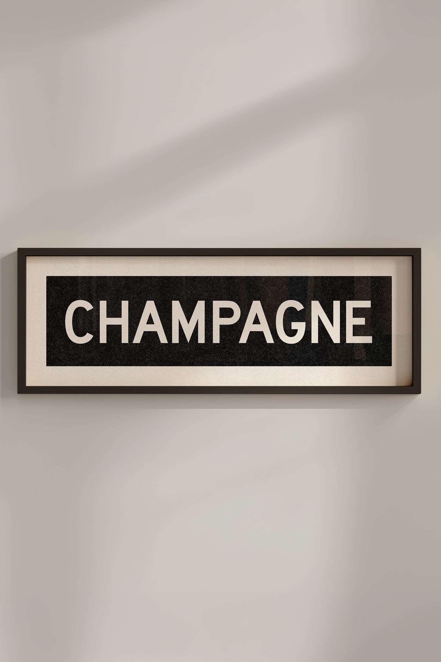 Framed Champagne Bus Scroll Sign