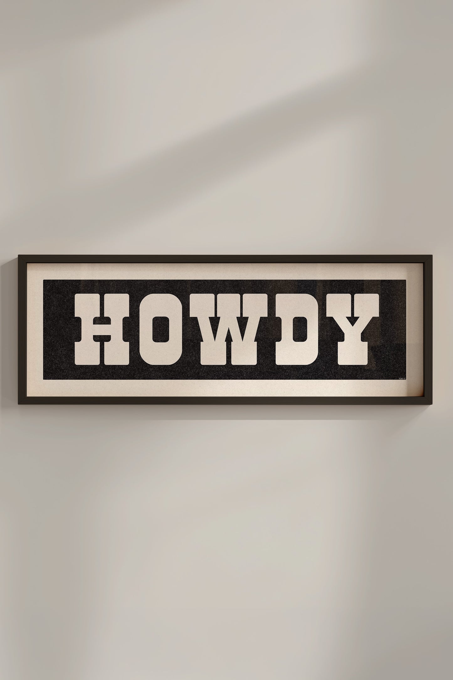 Framed HOWDY Sign Black & White Art Print - Tejas Country Club