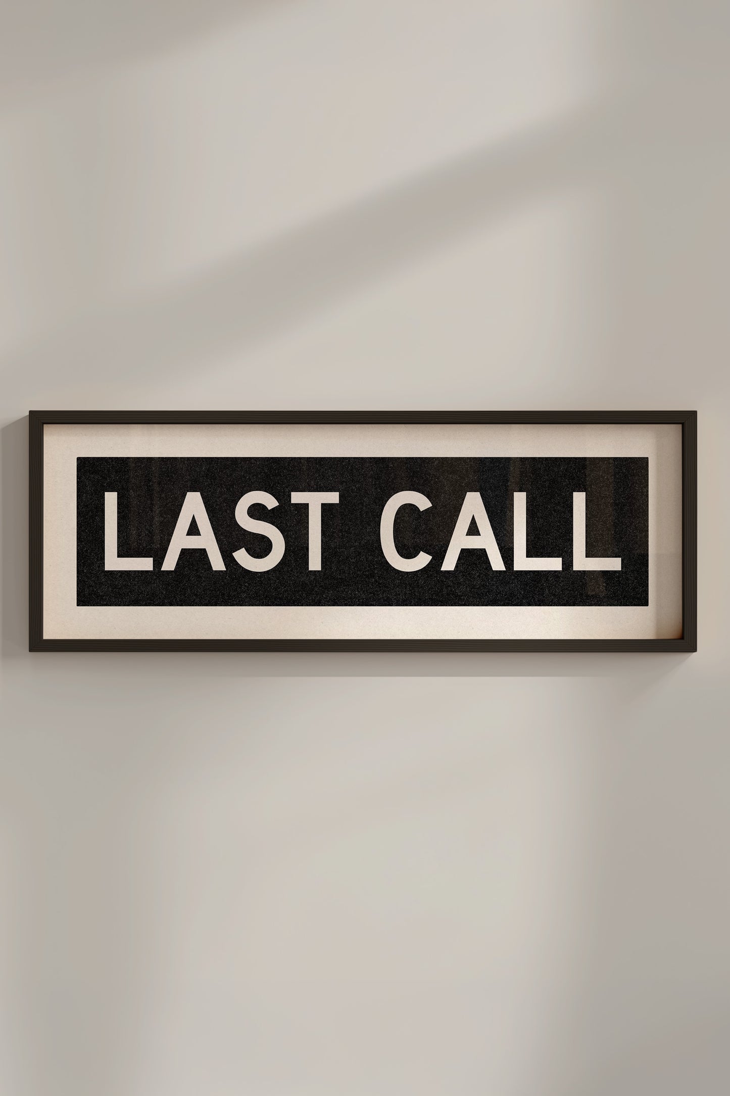 Framed Last Call Bus Scroll Sign