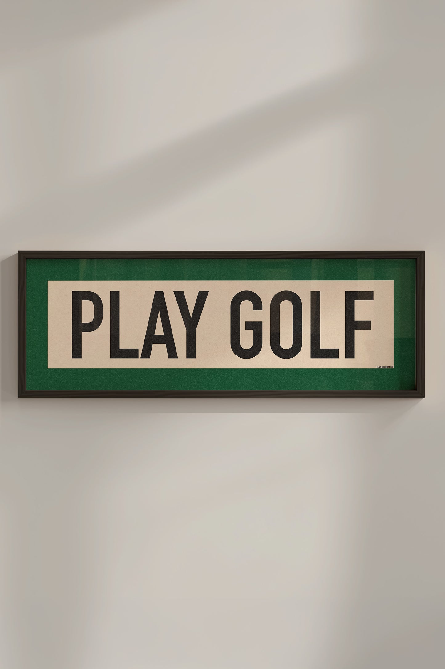 Framed Play Golf Art Scroll Sign