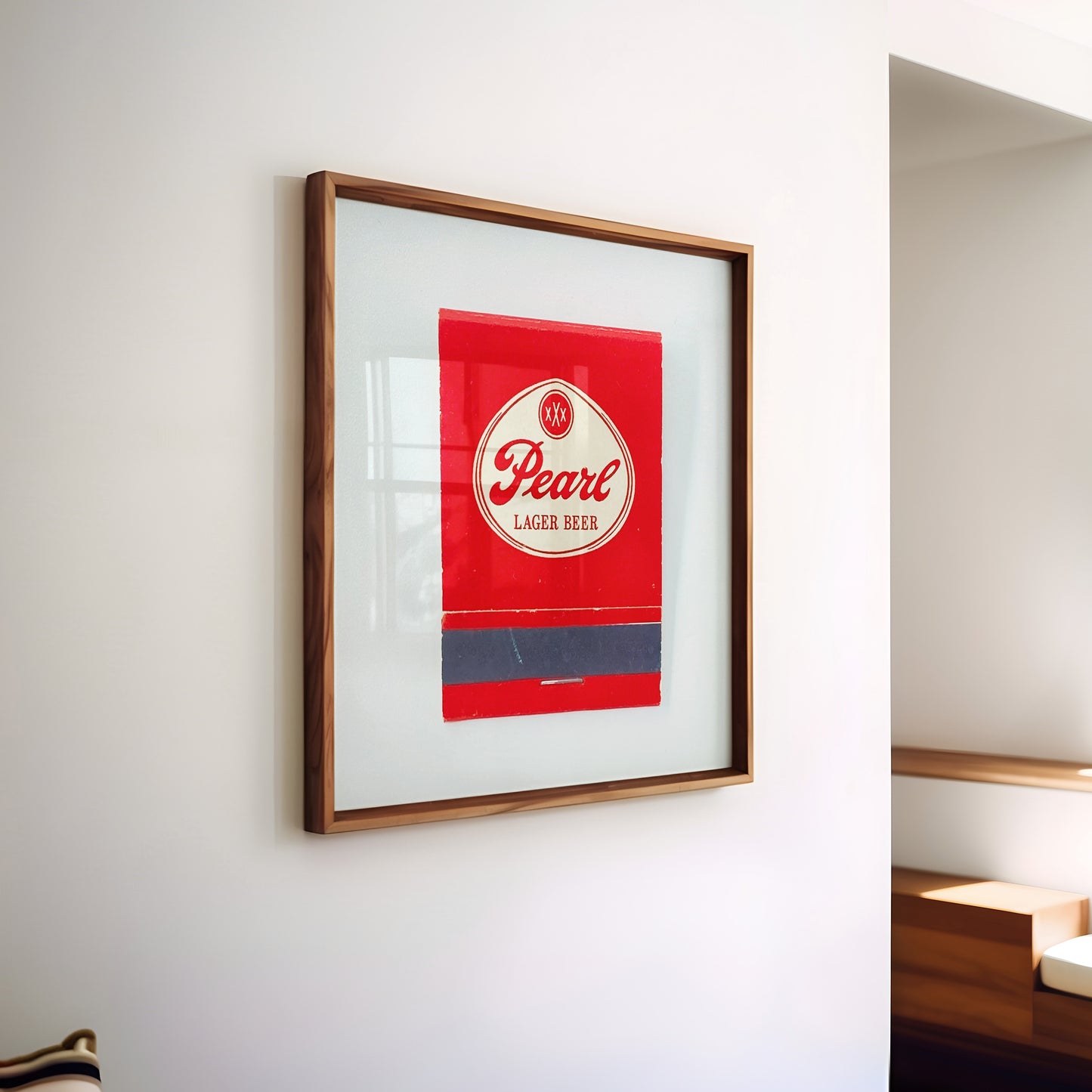 Pearl Beer Red Oval Logo Matchbook Photography Print