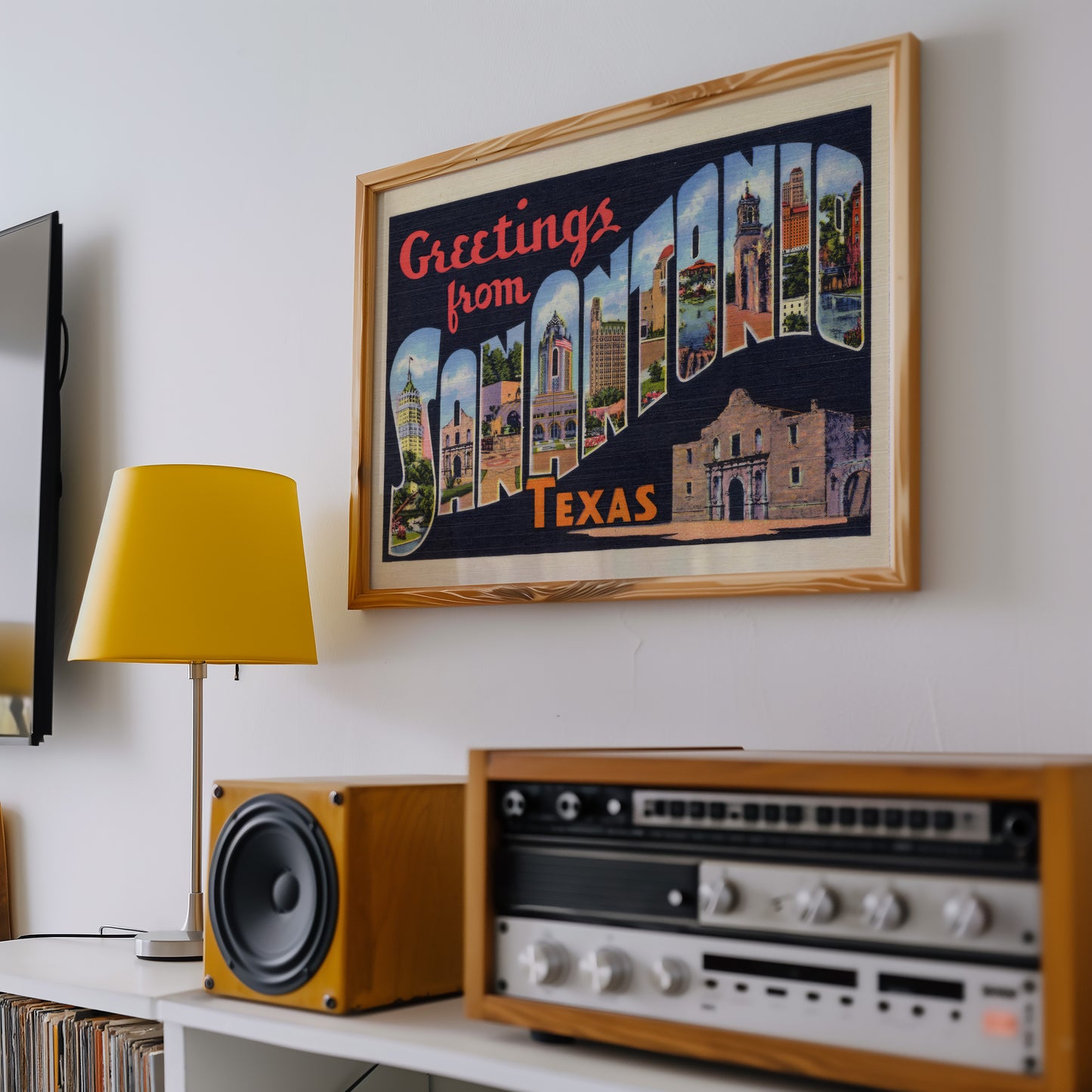 San Antonio Texas Vintage Postcard Print