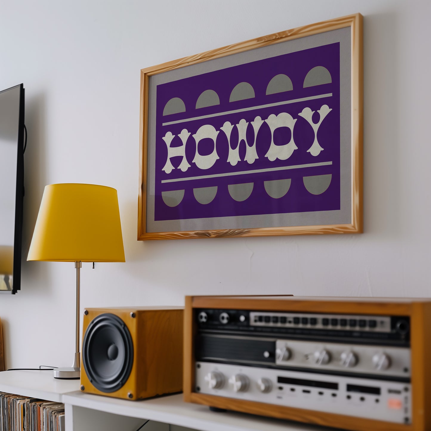 Purple and Silver Howdy Home Decor Arr Print