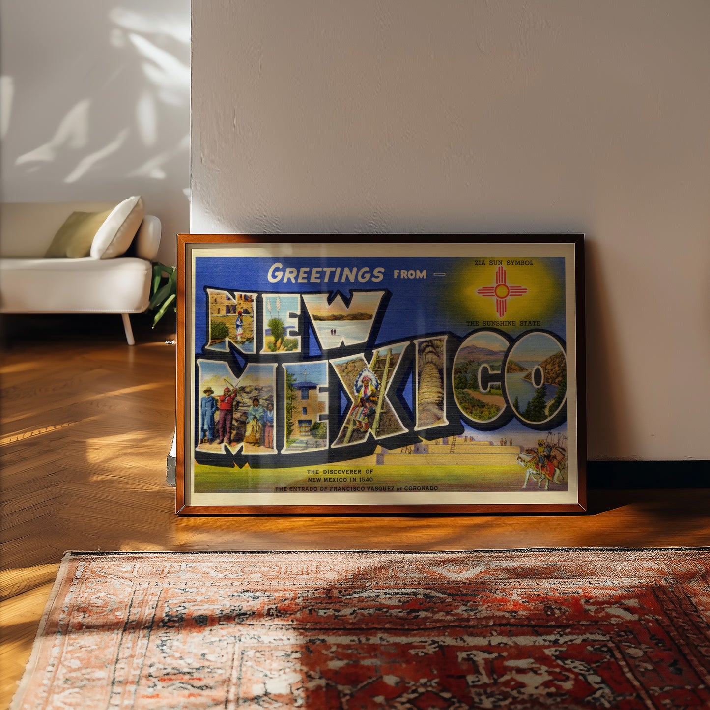 New Mexico Vintage Postcard Print