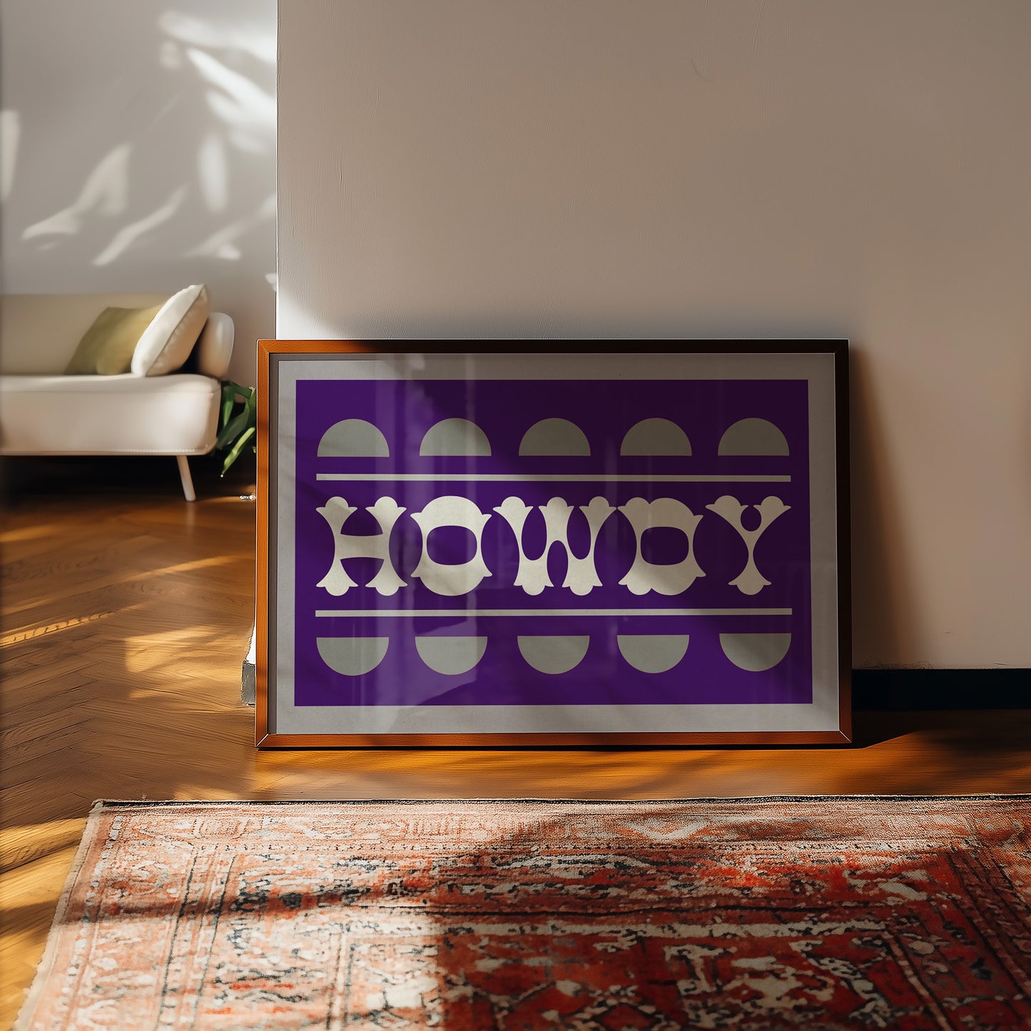 Purple and Silver Howdy Home Decor Arr Print
