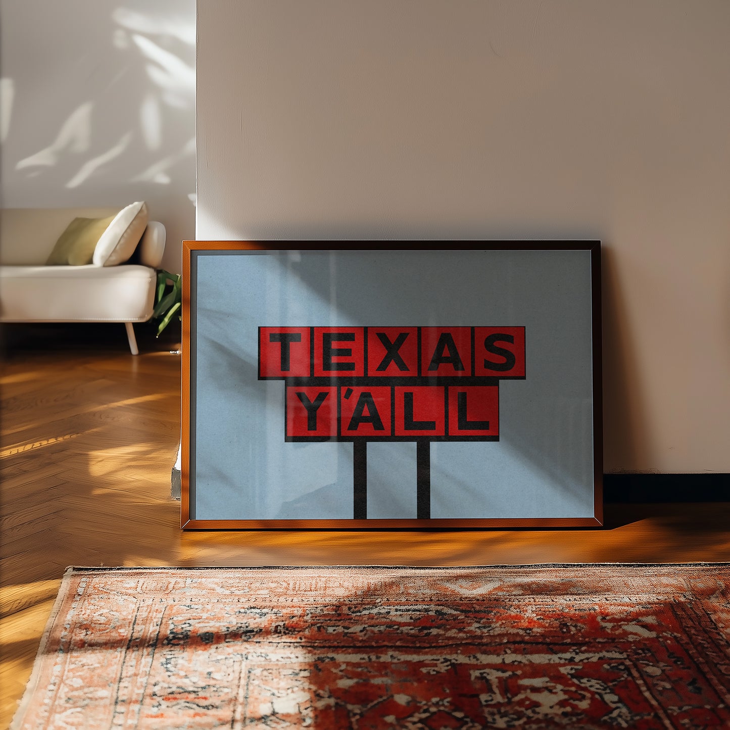 Texas Y'all Billboard Red & Black Art Print