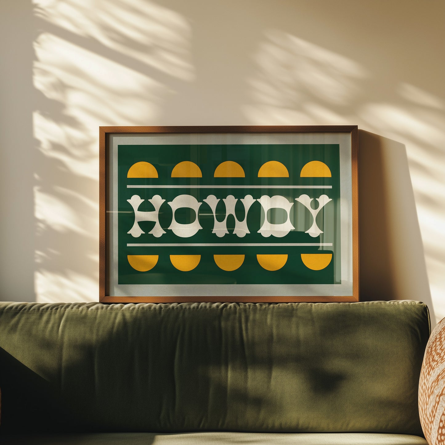 Green and Gold Howdy Home Decor Art Print