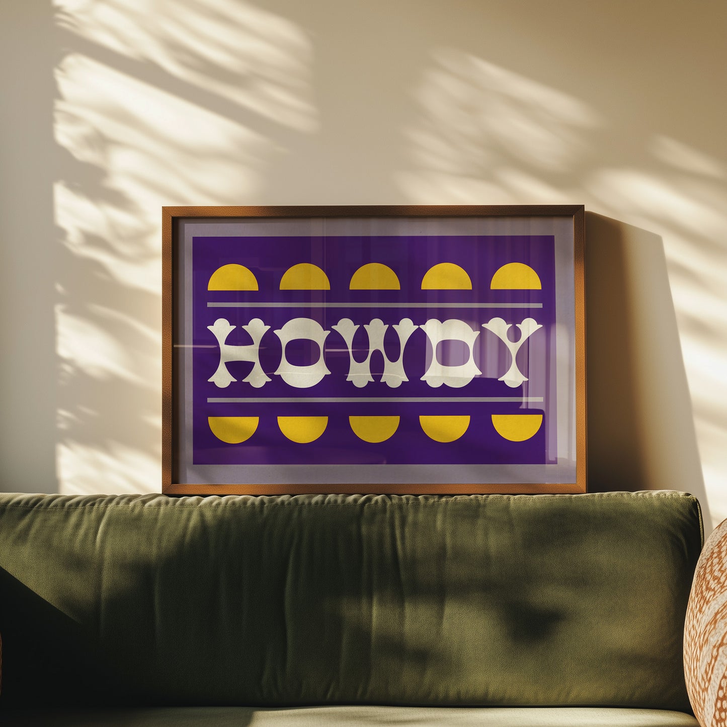 Purple and Gold Howdy Home Decor Art Print