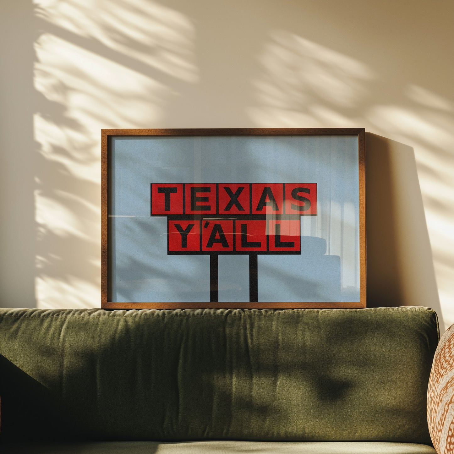 Texas Y'all Billboard Red & Black Art Print