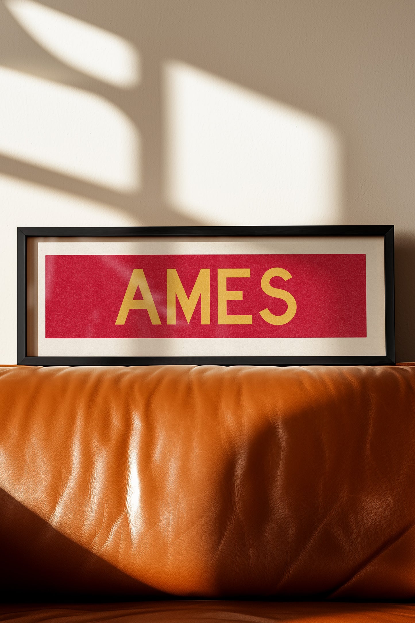 Framed Ames Red and Gold Bus Scroll - Tejas Country Club