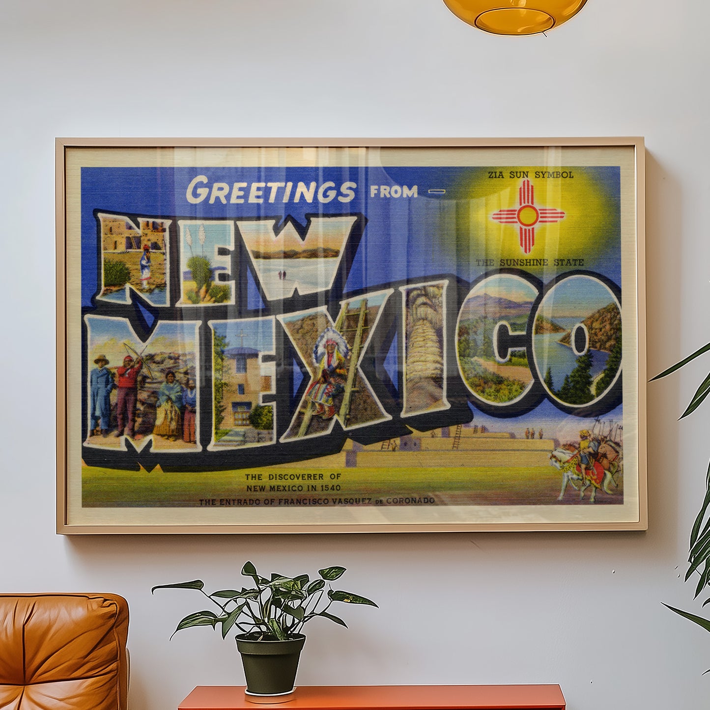 New Mexico Vintage Postcard Print
