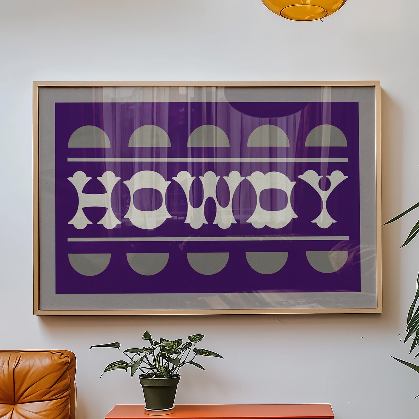 Purple and Silver Howdy Home Decor Arr Print