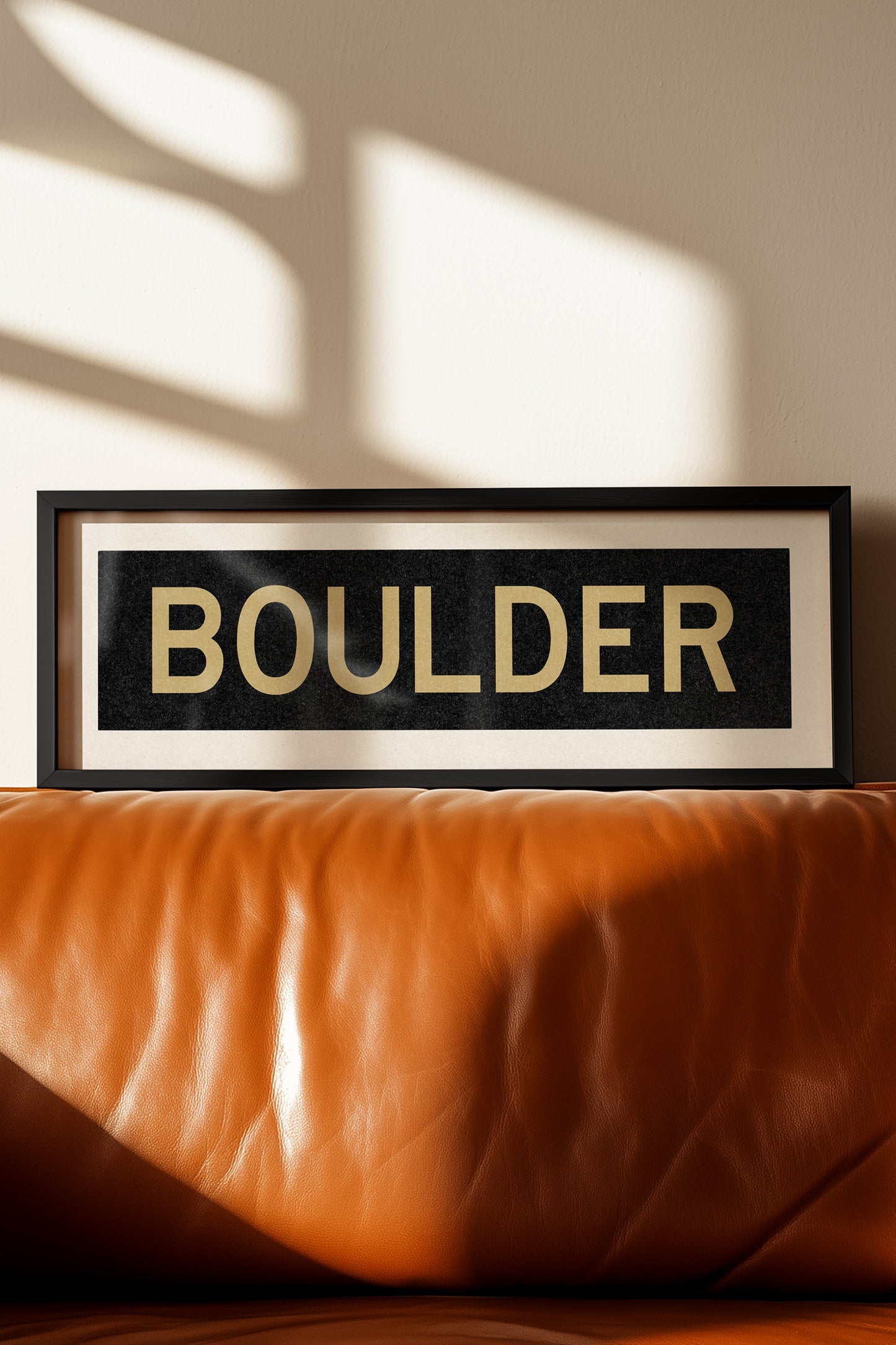 Framed Boulder Black and Gold Bus Scroll