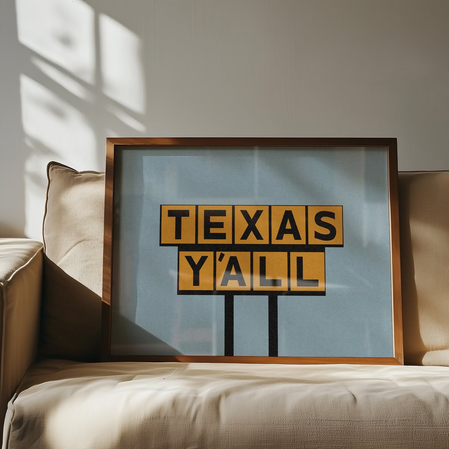 Texas Y'all Billboard Gold Art Print