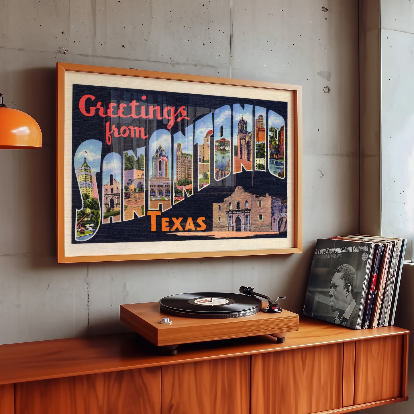 San Antonio Texas Vintage Postcard Print