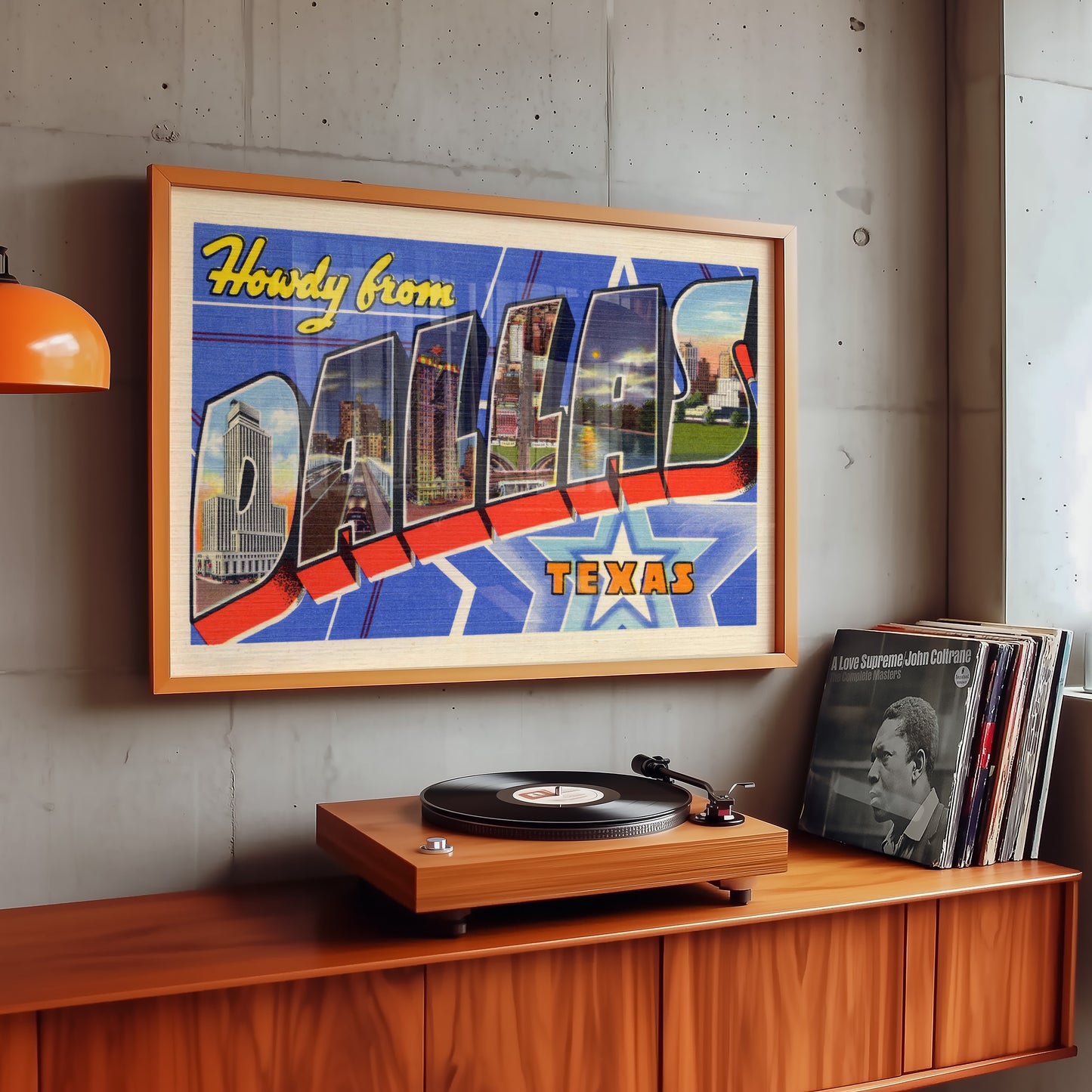 Howdy From Dallas Vintage Postcard Print