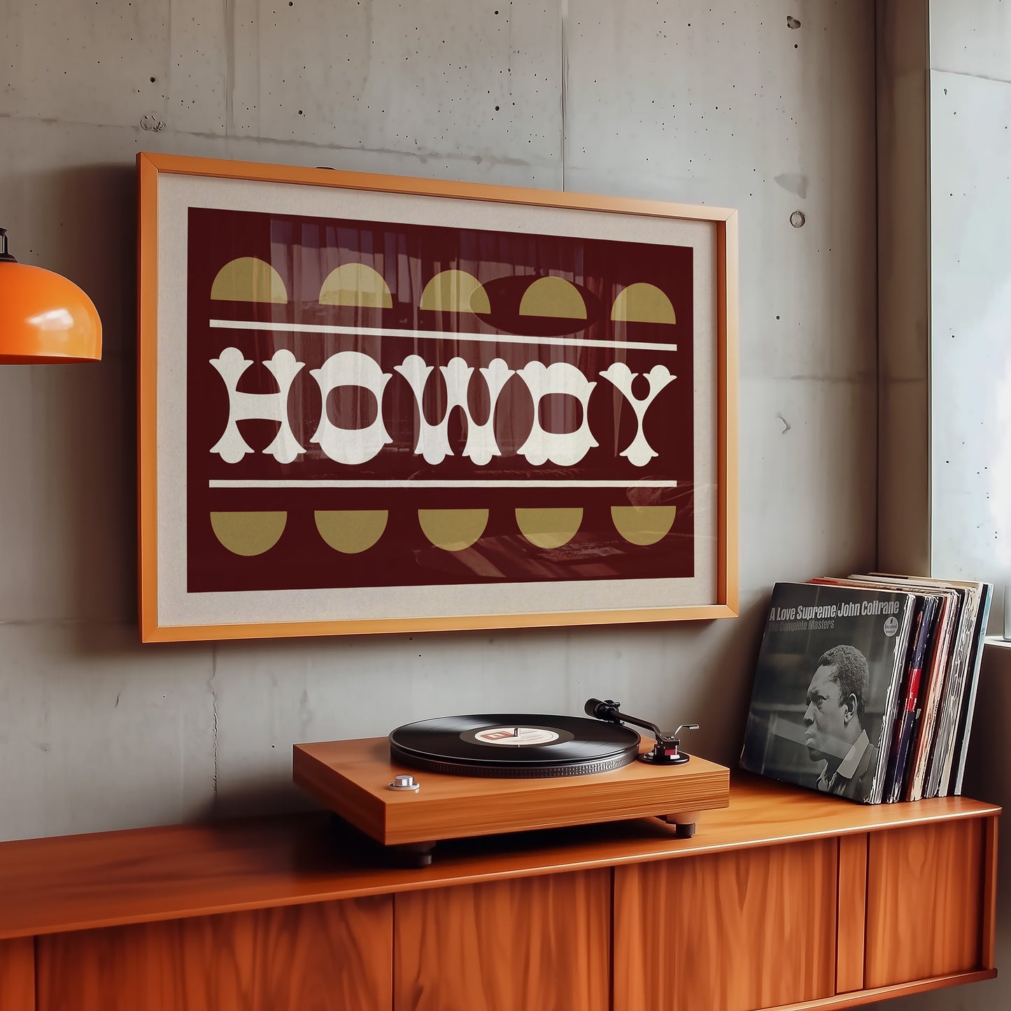 Maroon and Gold Howdy Home Decor Art Print