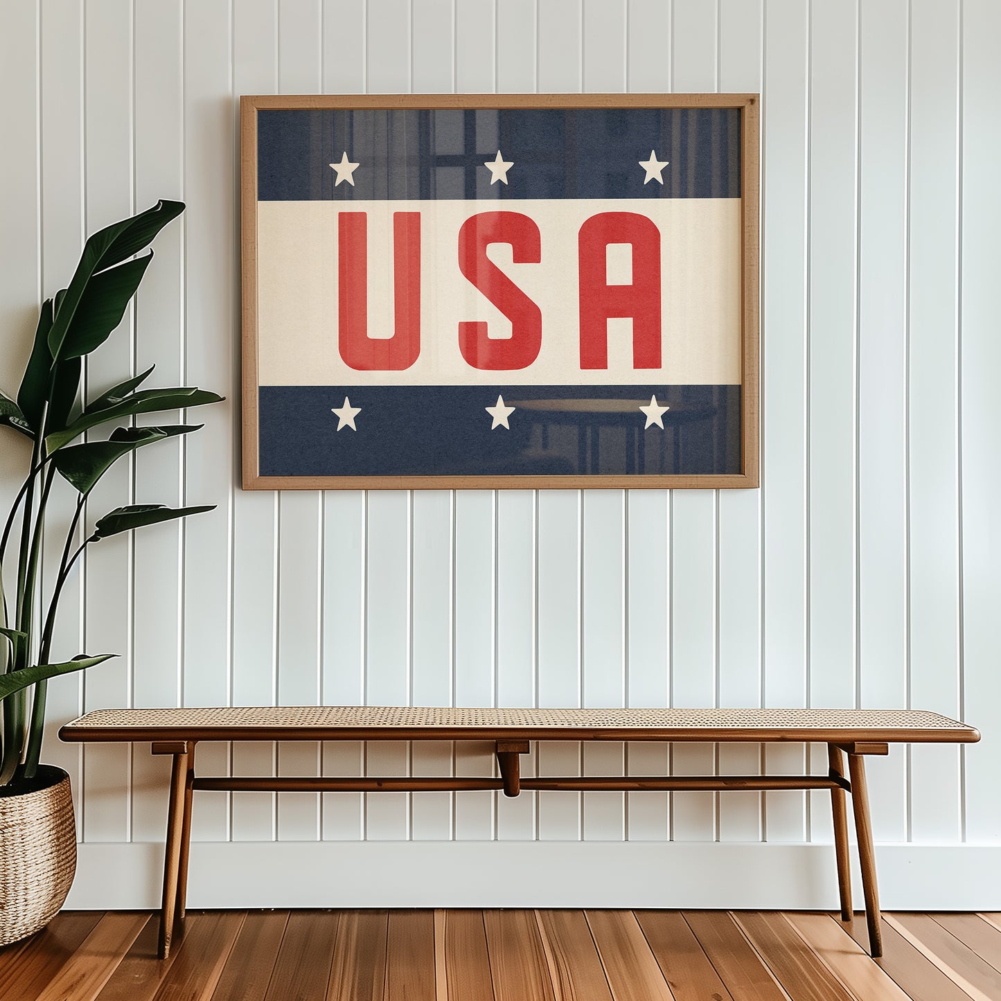 USA Patriotic Typography Art Print