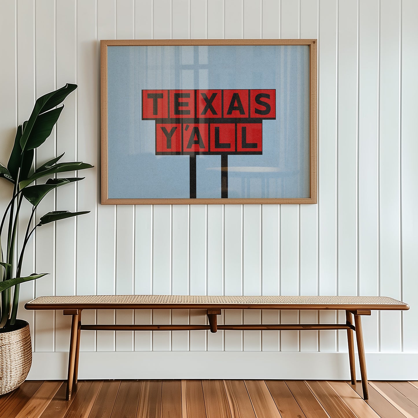 Texas Y'all Billboard Red & Black Art Print
