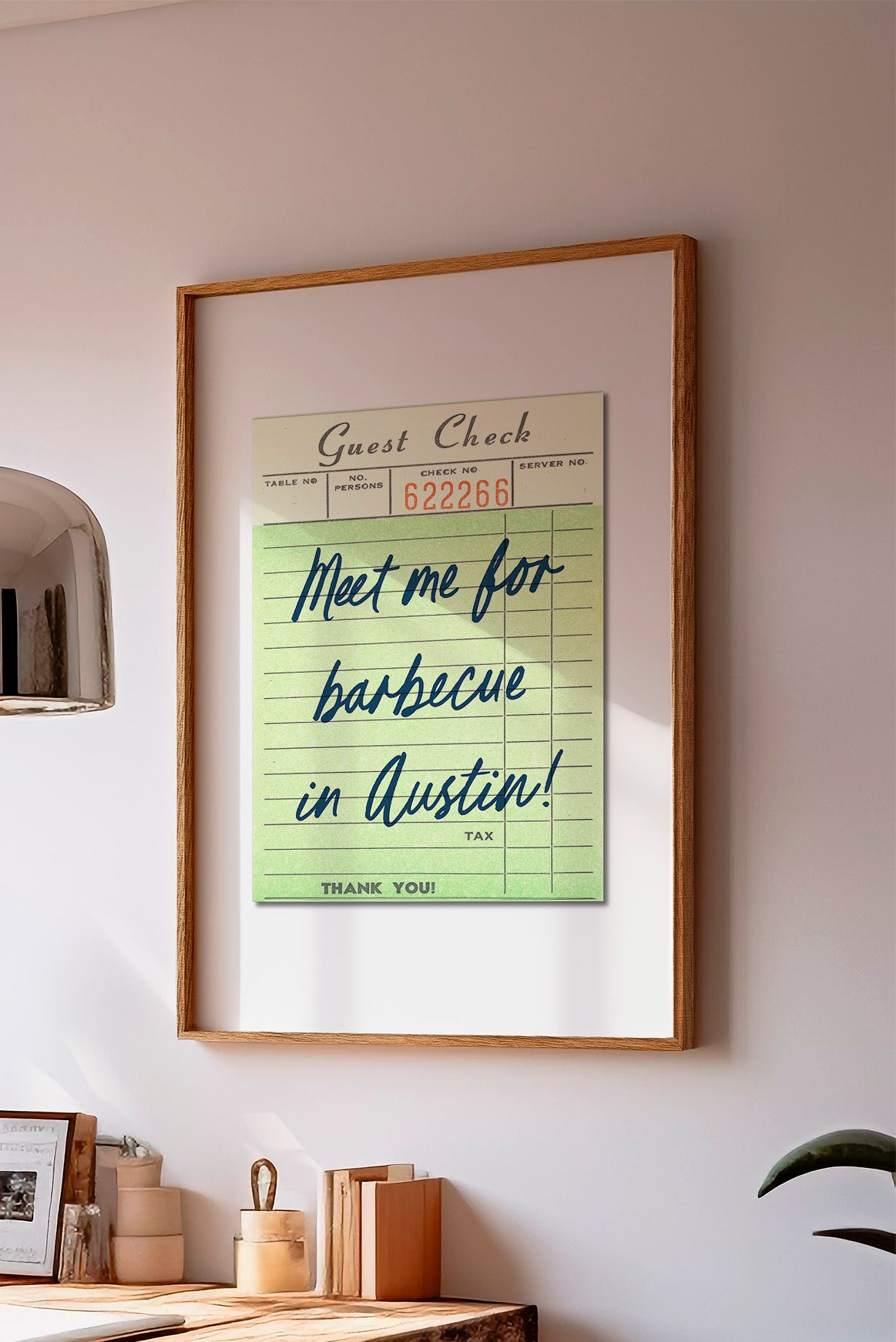Meet Me For Barbecue In Austin Guest Check Art Print