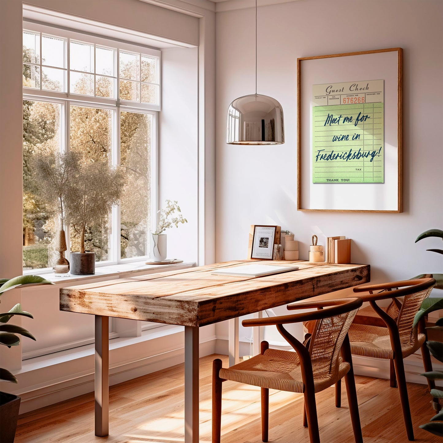 Meet Me For Wine In Fredericksburg Guest Check Art Print