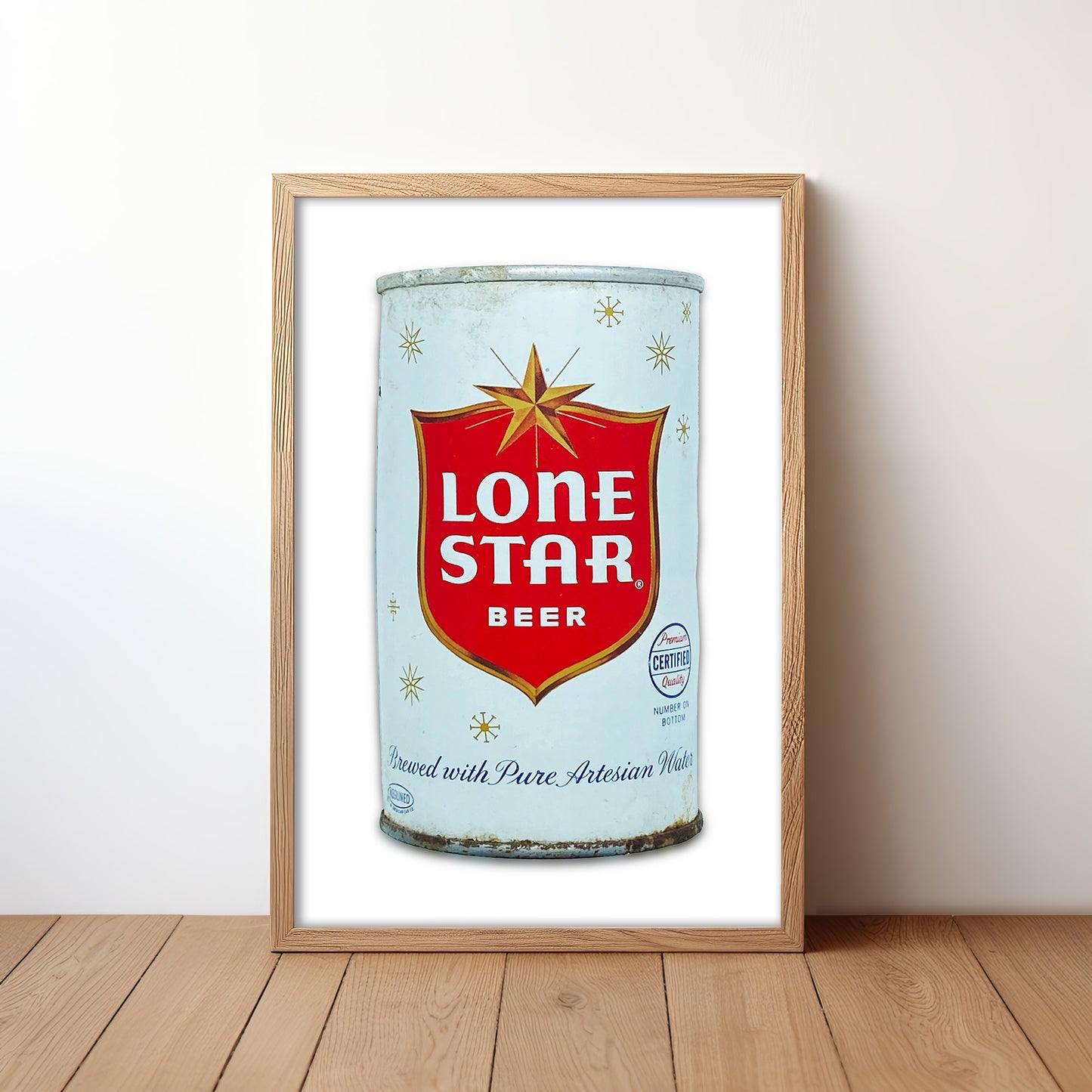 Lone Star Beer Shield Can Art Print