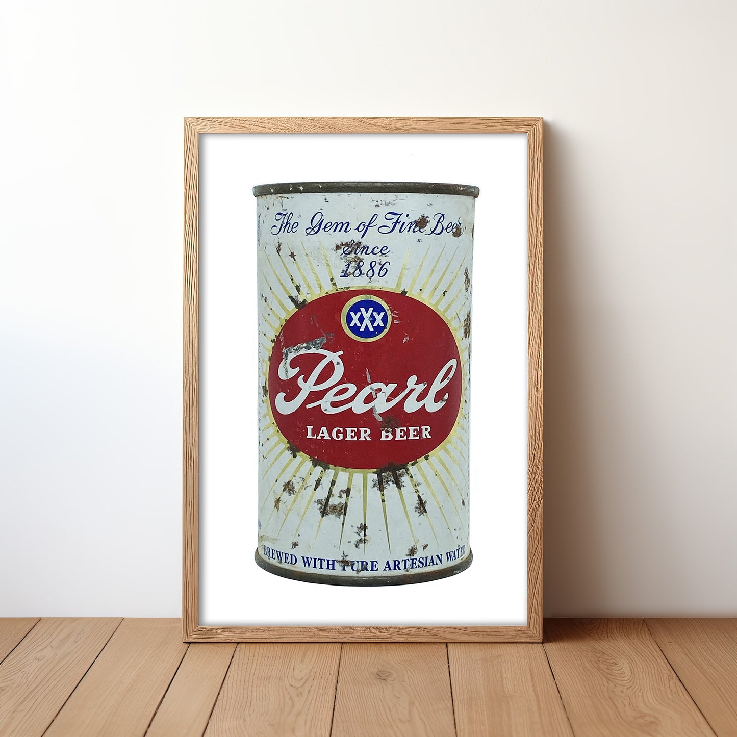 Pearl Beer Can Starburst Art Print