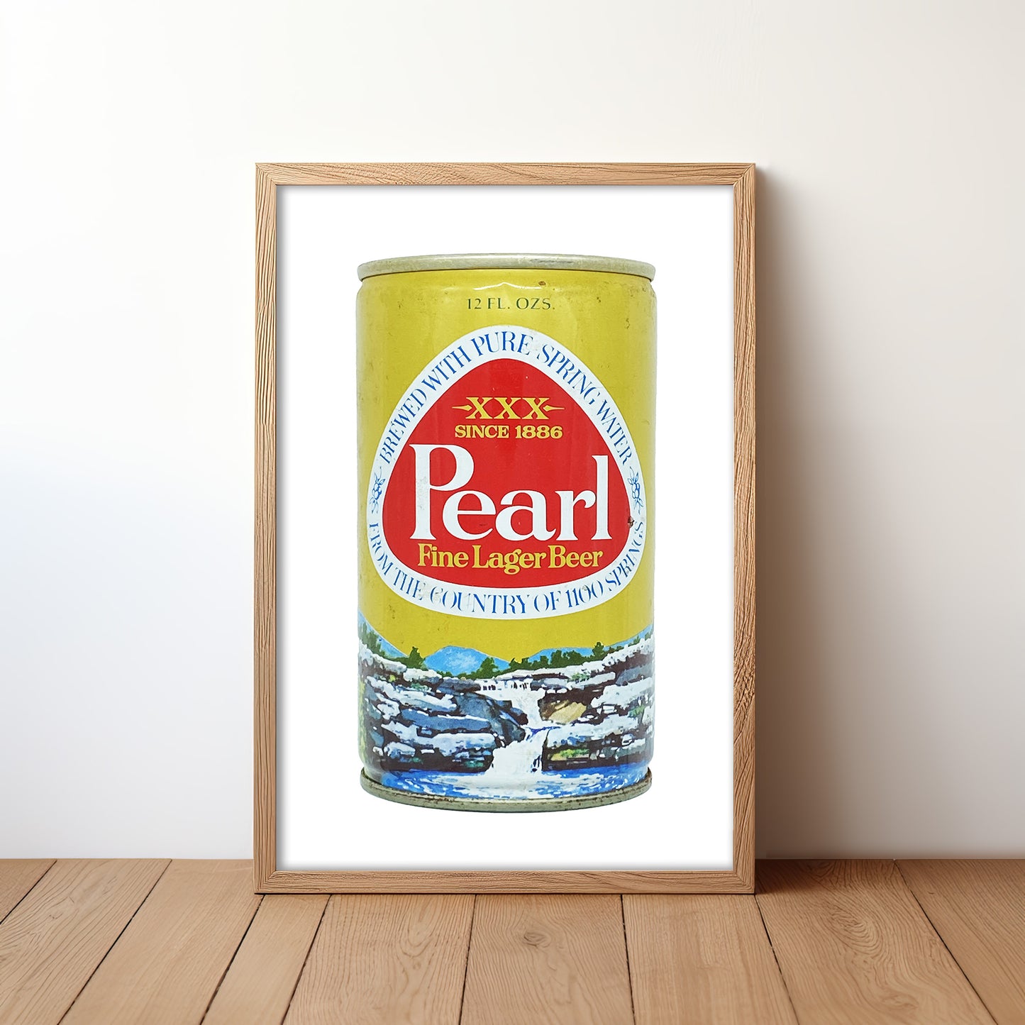 Pearl Beer Can Gold Art Print