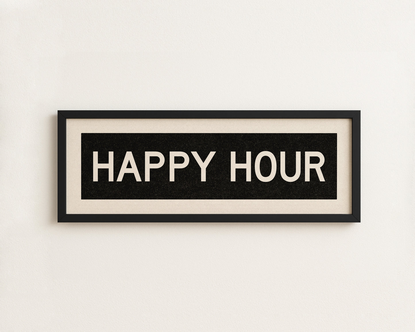 Framed Happy Hour Bus Scroll Sign