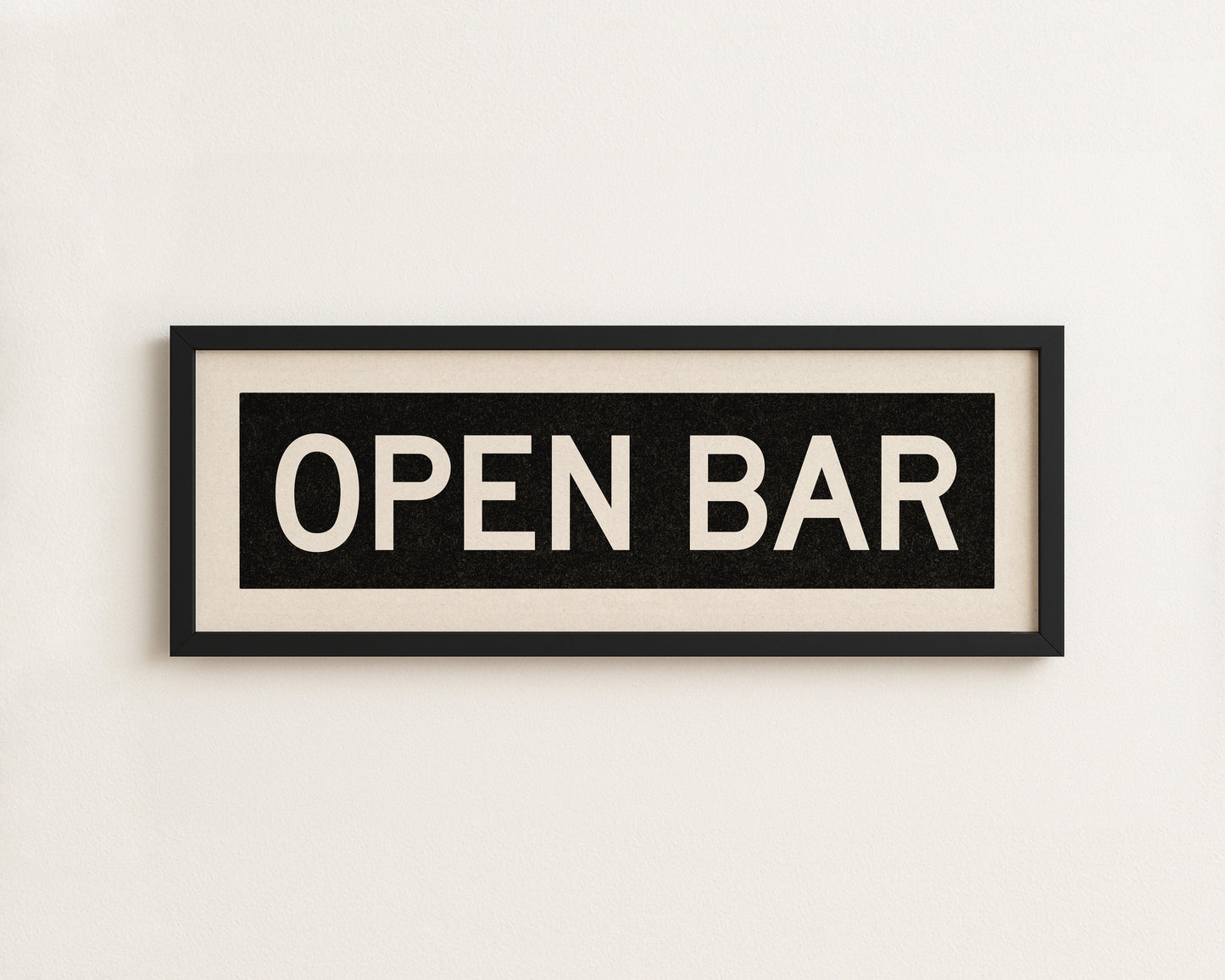 Framed Open Bar Bus Scroll Sign