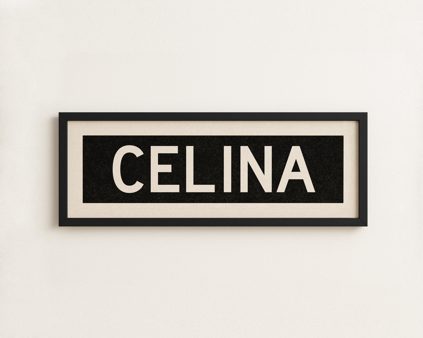Framed Celina Bus Scroll Sign