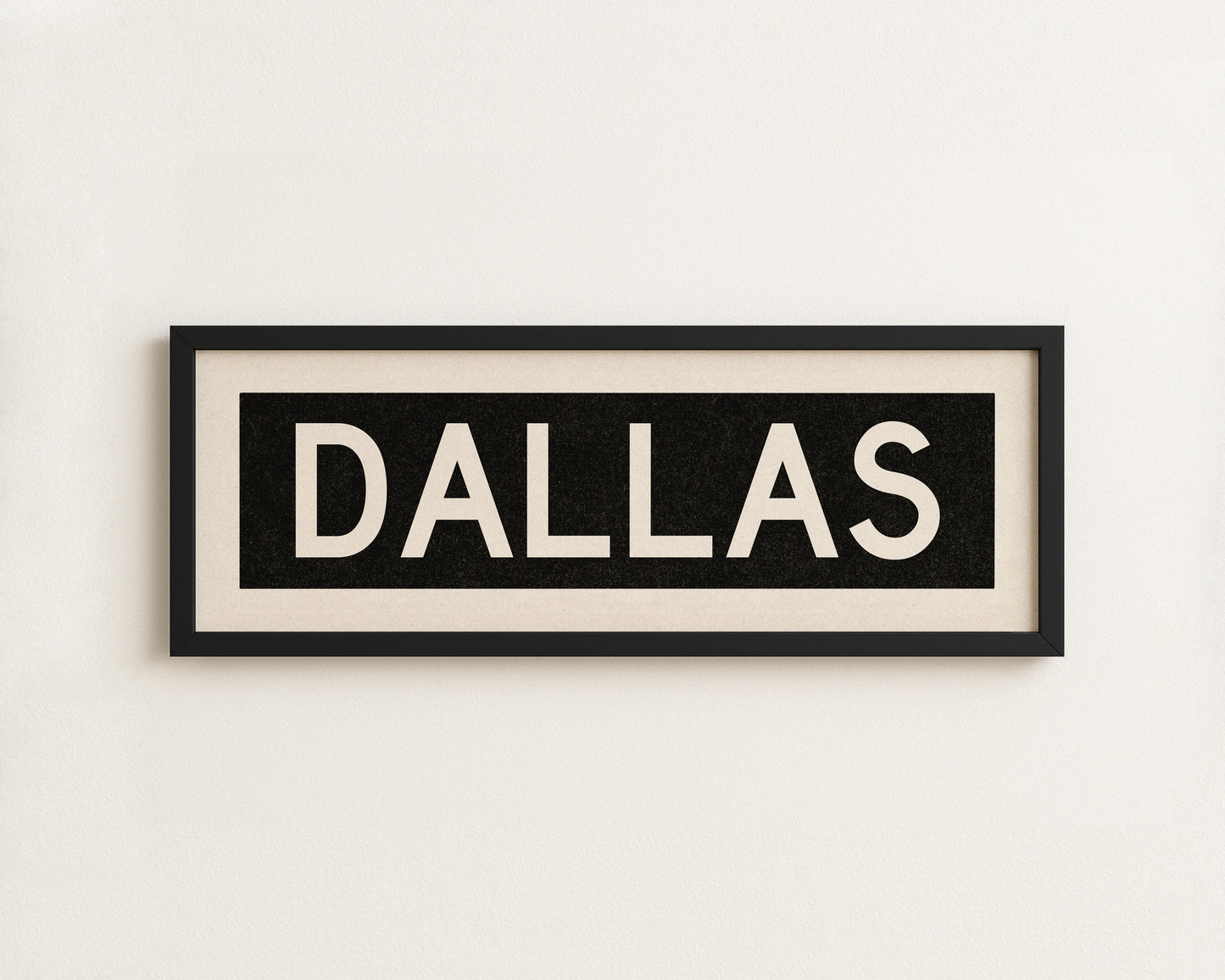 Framed Dallas Bus Scroll Sign